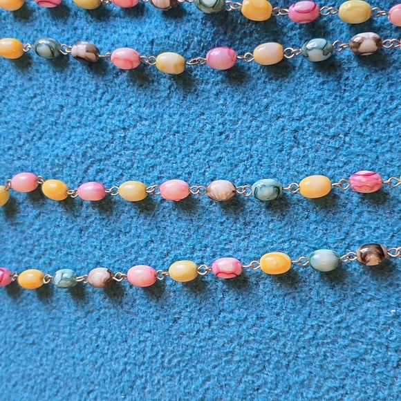 Vintage Multicolor beaded Long Necklace Fashion Jewelry - Picture 3 of 12